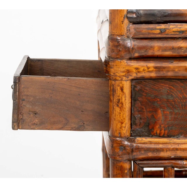 Aesthetic Movement Chinoiserie Bamboo and Elm Etagere, 19th Century For Sale - Image 10 of 12