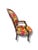 This charming vintage accent chair features a beautifully detailed floral upholstery in rich autumnal tones of red, gold,...