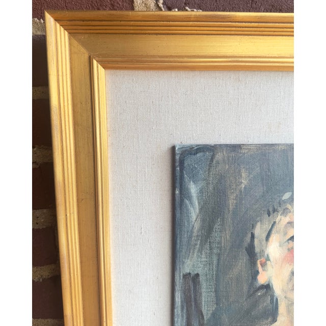 Wood Maggie Siner Untitled Impressionist Portrait For Sale - Image 7 of 8