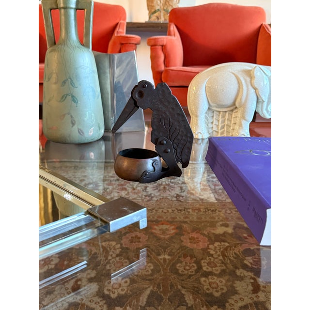 Jugendstil Marabou shaped cigar cutter and ashtray Ignatius Taschner (1871-1913) Germany 1910 Metal H 17 cm - 14 × 10 cm...