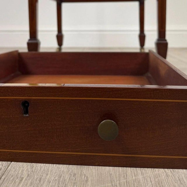 19th Century English Mahogany Side Table with Satinwood Inlay For Sale - Image 12 of 13