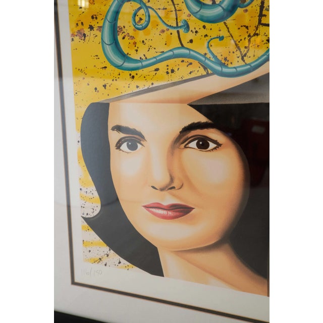 This work of art by Kenny Scharf is titled the Three Faces of Jackie America. Screenprint 1998 limited edition 116/150....