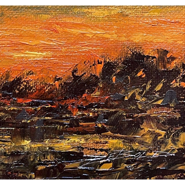 Contemporary Marsh Lands by Sparky LeBold | Oil on Panel Landscape of marshlands at sunset For Sale - Image 3 of 5
