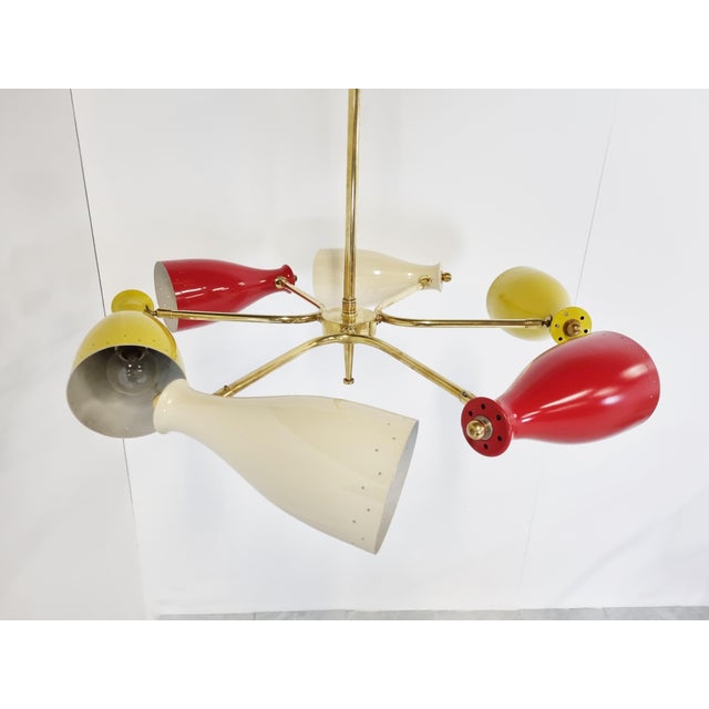 Mid-Century Coloured Chandelier, 1950s For Sale - Image 10 of 13