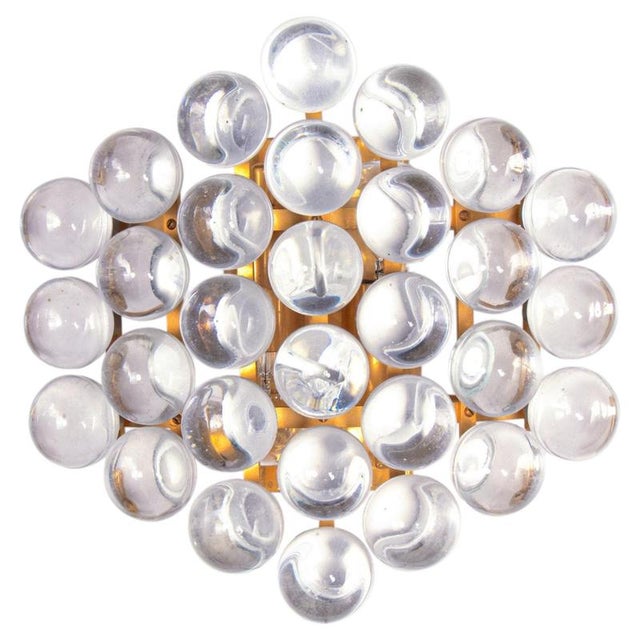 Gold Cluster Wall Sconce Crystal Balls and Gold-Plated Brass by Christoph Palme for Palwa, 1960 For Sale - Image 8 of 8