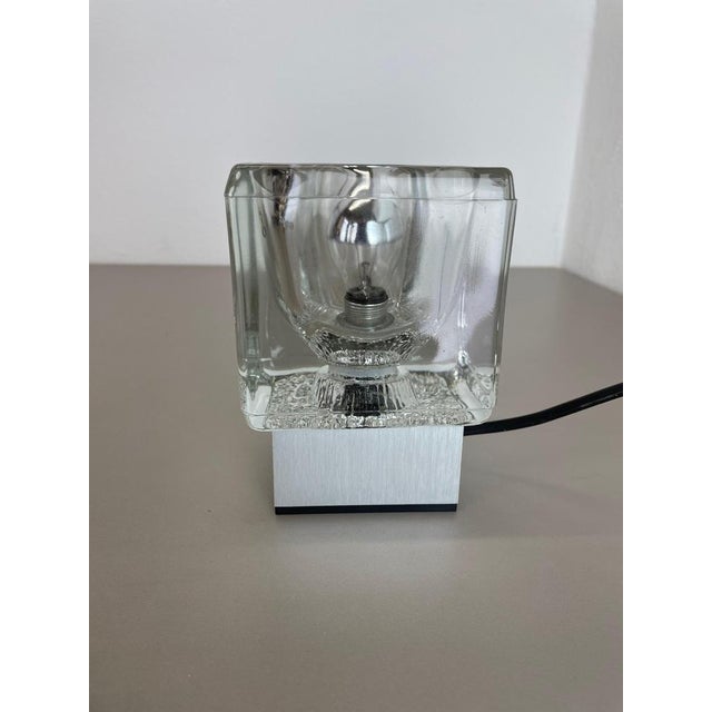 Silver Ice Cube Glass Table Lights from Peill & Putzler, Germany, 1970s, Set of 2 For Sale - Image 8 of 17