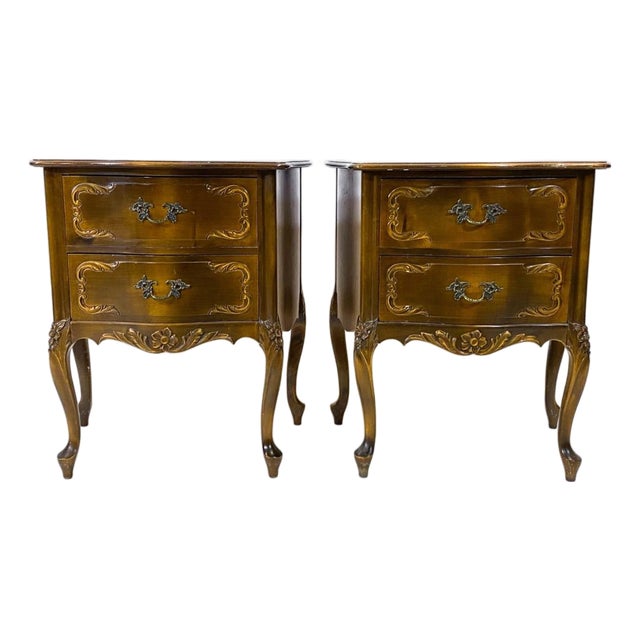 Mid 20th Century Pair French Louis XV / French Provincial Side Tables For Sale