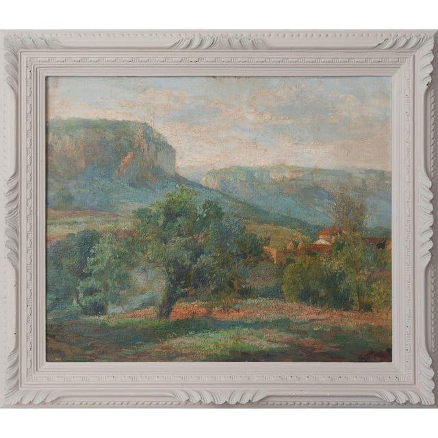 Impressionist landscape of Catalan Pyrenees. Early 20th century. Signed bottom right hand corner. Framed oil on canvas....