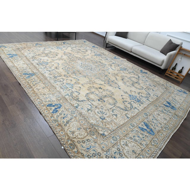 1970s Vintage Persian Handmade Wool Cotton Area Rug For Sale - Image 11 of 11