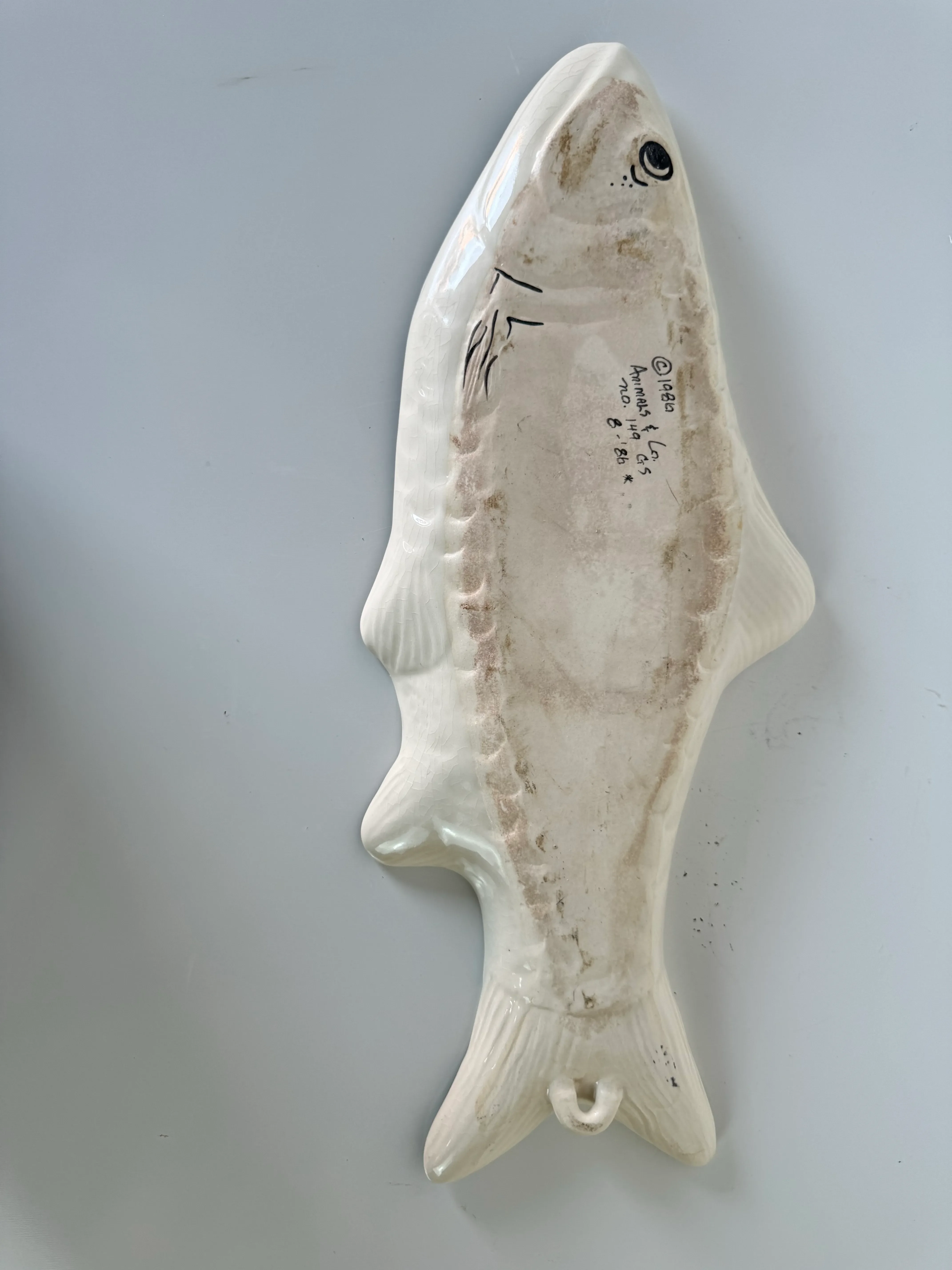Plaque Murale Poisson En Céramique - Fille à Suspendre - Vintage - 4.5''