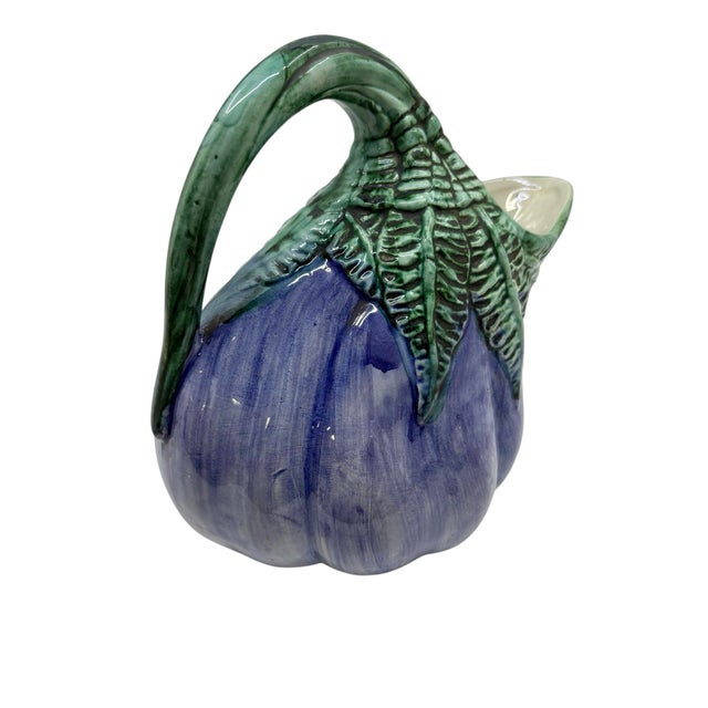 Mid Century Purple Eggplant Ceramic Pitcher For Sale In New York - Image 6 of 8