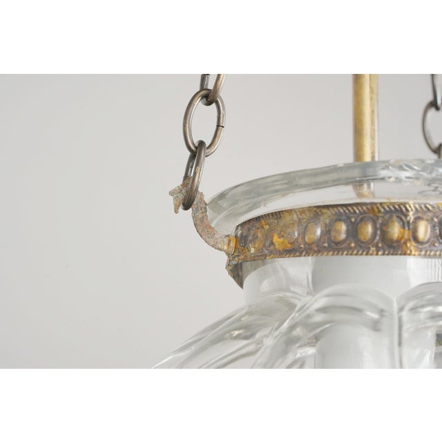 Antique 8 In. Clear Crystal Onion Bell Jar Pendant Light For Sale - Image 6 of 13