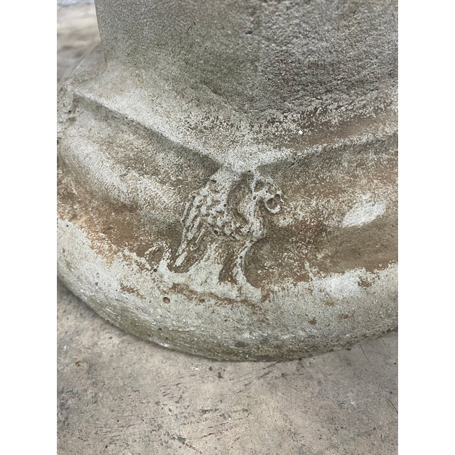 1940s Monumental Mid-Century Gothic Griffin Pedestal Urn — South Carolina Estate Rescue For Sale - Image 12 of 13