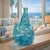 A striking oversized vintage aqua blue glass demijohn bottle featuring an organic sculptural silhouette and beautifully...