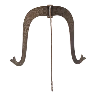 Chinese Baitong Etched Folding Hat Stand, c. 1850