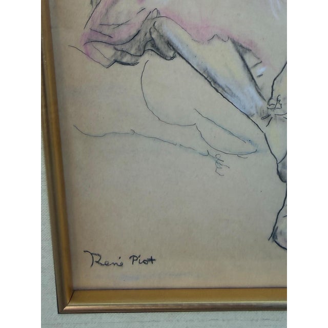 Rare Original Rene Piot Watercolor Painting of a Ballerina - Joanna Carson Estate For Sale - Image 4 of 4