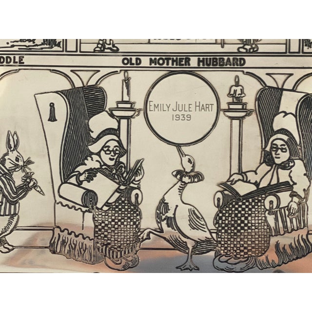 Children's Reed and Barton Engraved Nursery Rhymes Silverplate High Chair Tray - 1939 For Sale - Image 3 of 12