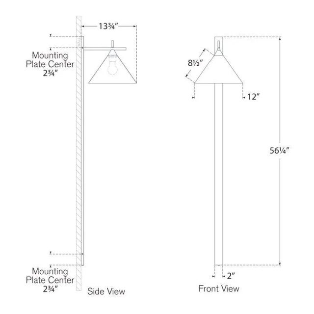 Kelly Wearstler for Visual Comfort Signature Cleo 56" Statement Sconce in Polished Nickel with Matte White Shade For Sale In Houston - Image 6 of 6