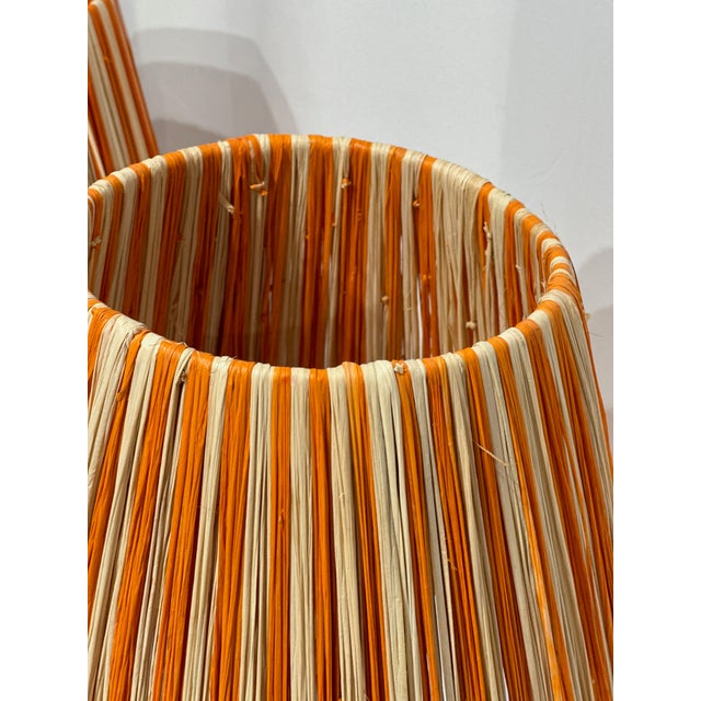 Mid 20th CenturyFlame Orange Moroccan Raffia Table Lamps - a Pair For Sale In Raleigh - Image 6 of 6