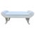 Textile 1970s White Linen Upholstered Bench with Lucite Legs For Sale - Image 7 of 7