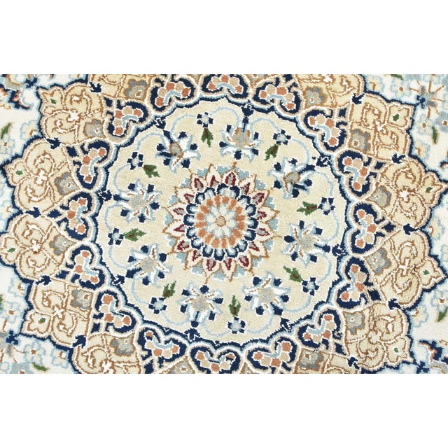 Fine Nain Rug 6’1” X 9’2” White Wool Traditional Hand-Knotted Oriental Carpet For Sale - Image 10 of 15