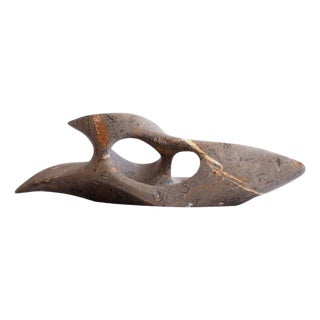 Sculpture Centerpiece in Jurassic Fossil Stone by Nerinea For Sale