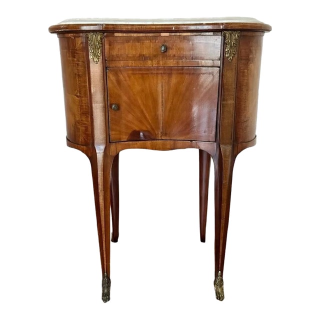 Antique French Louis XVI Style Kidney Shaped Marble Top Salon Table For Sale