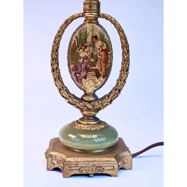 Illustration A Pair of Gold Gild Bronze Lamps With Onex For Sale - Image 3 of 7