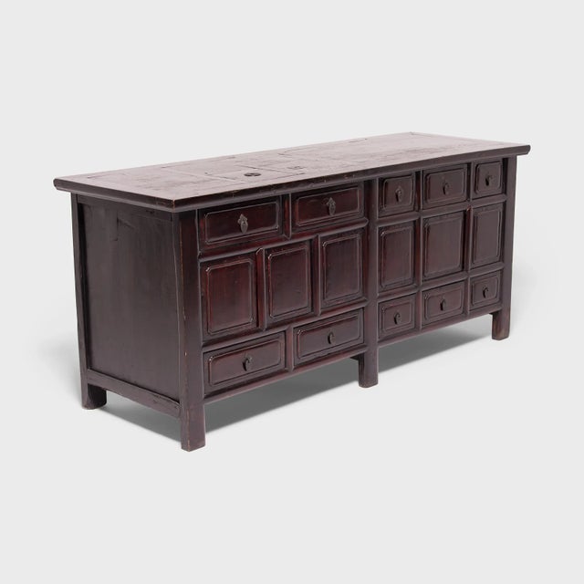 1900 - 1909 Chinese Ten Drawer Paneled Coffer Sideboard For Sale - Image 5 of 9