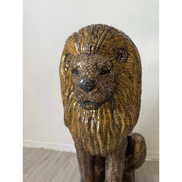 1990s 1990s Mosaic Glass Lion Floor Statue For Sale - Image 5 of 8