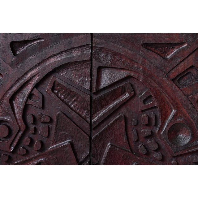 Black Abstract Wall Panel from Gianni Pinna, 1970s For Sale - Image 8 of 11