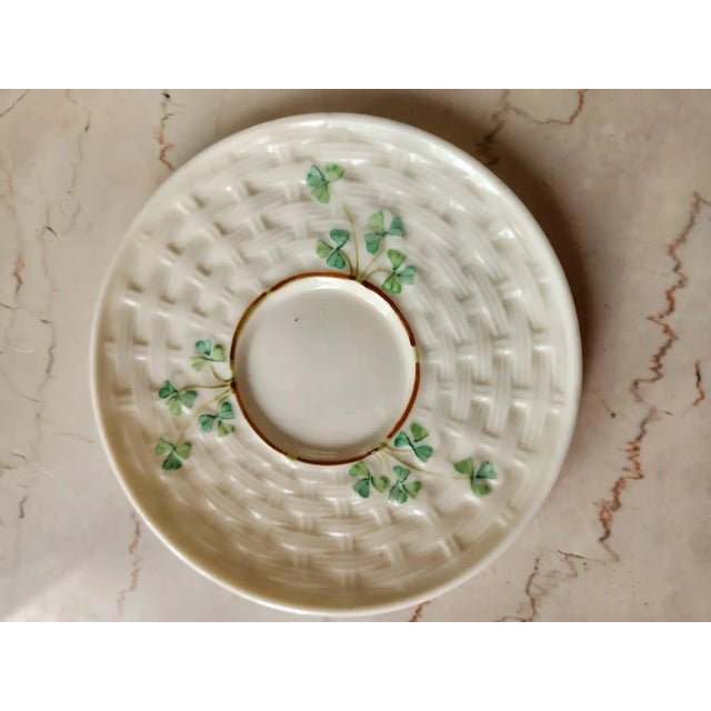 1950s 1950s Fine Irish Belleek Porcelain Demitasse Cup and Saucer For Sale - Image 5 of 8