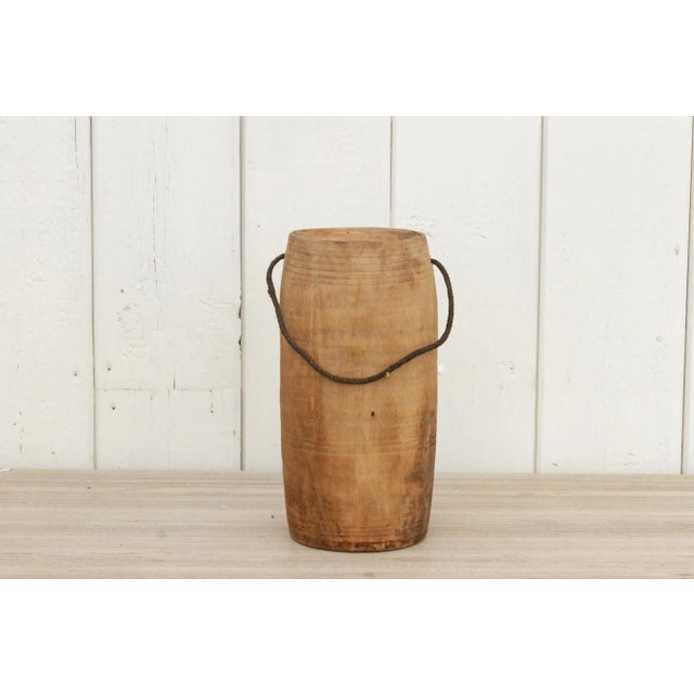 Brown Vintage Indian Slim Milk Pot-Gaddi For Sale - Image 8 of 8