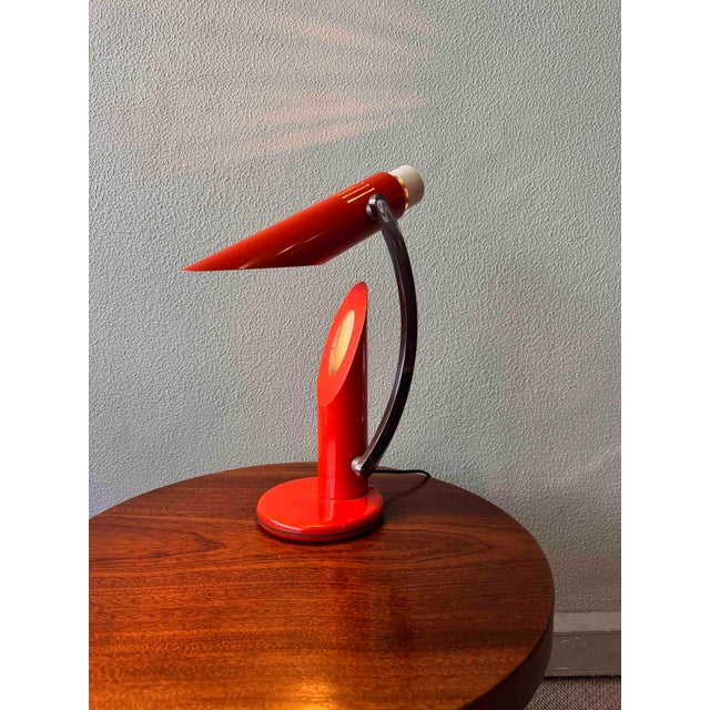 Orange Tharsis Foldable Table Lamp by Luis Perez de la Oliva for Fase, 1973 For Sale - Image 6 of 18