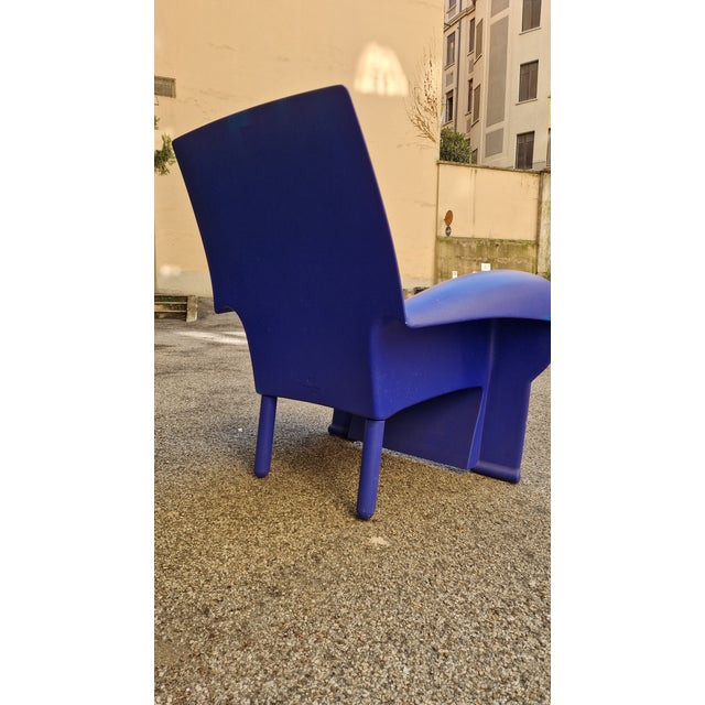 Richard III Armchair in Blue Polyurethane by Philippe Starck for Baleri Italia, 1985, in Very Good conditions. Designed...