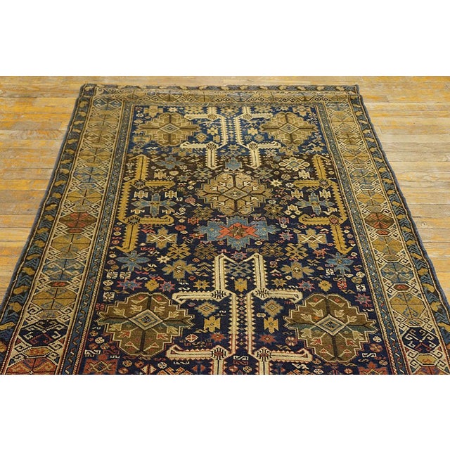 Antique Caucasian rug, size: 4'0" x 4'9".