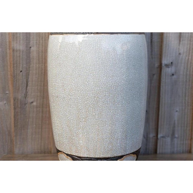 Large Antique Chinese Qing Dynasty Crackle Glaze Porcelain Vase, 1800s For Sale - Image 9 of 18