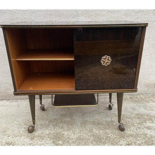 Vintage Display Bar Cabinet on Wheels, 1960s-1970s For Sale - Image 4 of 9