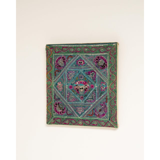 Early 20th Century China Green Textile Wall Hanging For Sale - Image 12 of 15