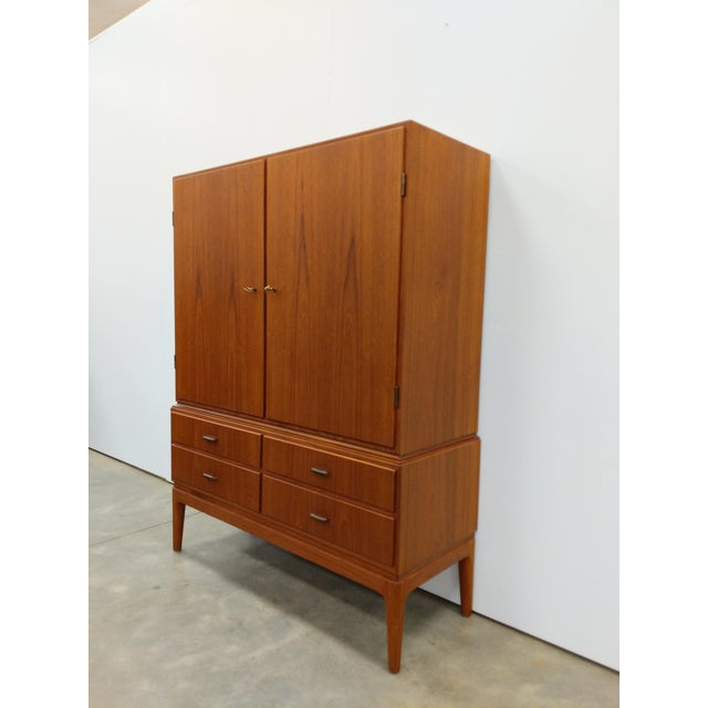 Mid-Century Modern Vintage Danish Modern Teak Wardrobe / Cabinet For Sale - Image 3 of 7