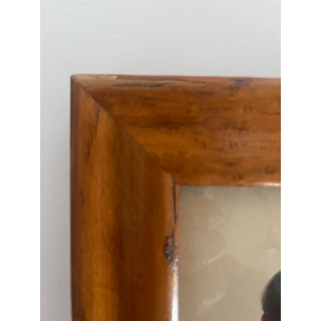 Pair of 19th Century Hand Painted Silhouettes in Original Maple Frames For Sale - Image 6 of 7