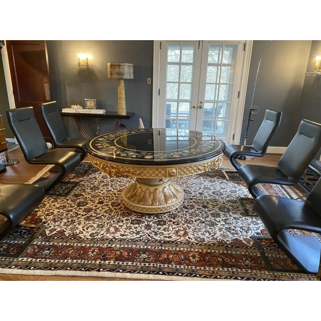 1980s Modern Neoclassical Pietra Dura Style Dining Table For Sale In Philadelphia - Image 6 of 13