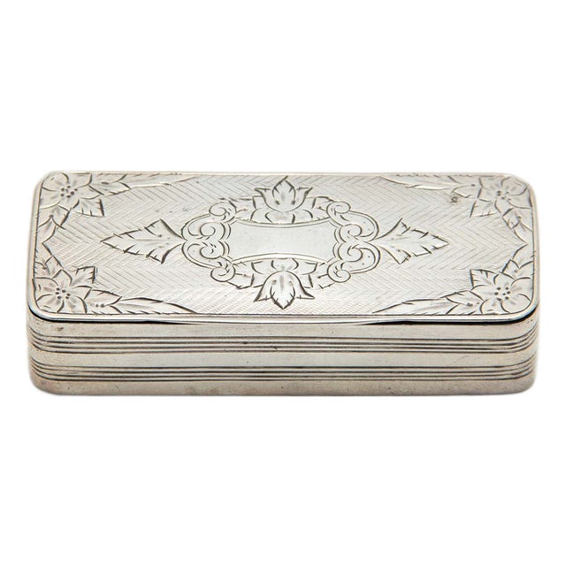 Rectangular Silver Snuff Box For Sale