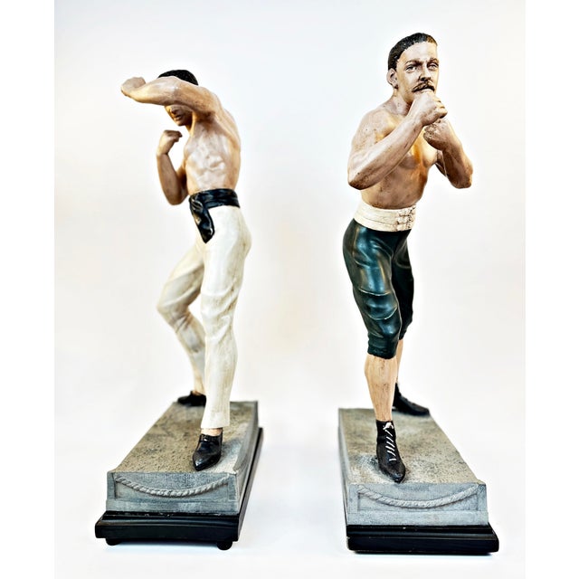 John L. Sullivan & James J. Corbett, American Painted in Color Boxer Sculptures, Boston Strong Boy by Arthur Waagen, c.1895, Set of 2 For Sale - Image 10 of 18