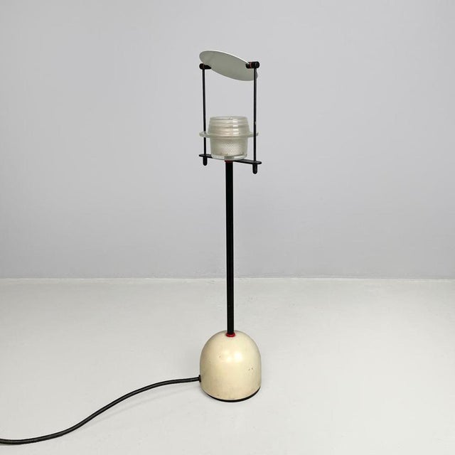 1980s Italian Modern Black and White Metal Table Lamp with Directional Light, 1980s For Sale - Image 5 of 18
