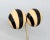 American Vintage 1980s Signed Ciner Goldtone Black & Ivory Enamel Striped Clip Earrings-2 Pieces For Sale - Image 3 of 7