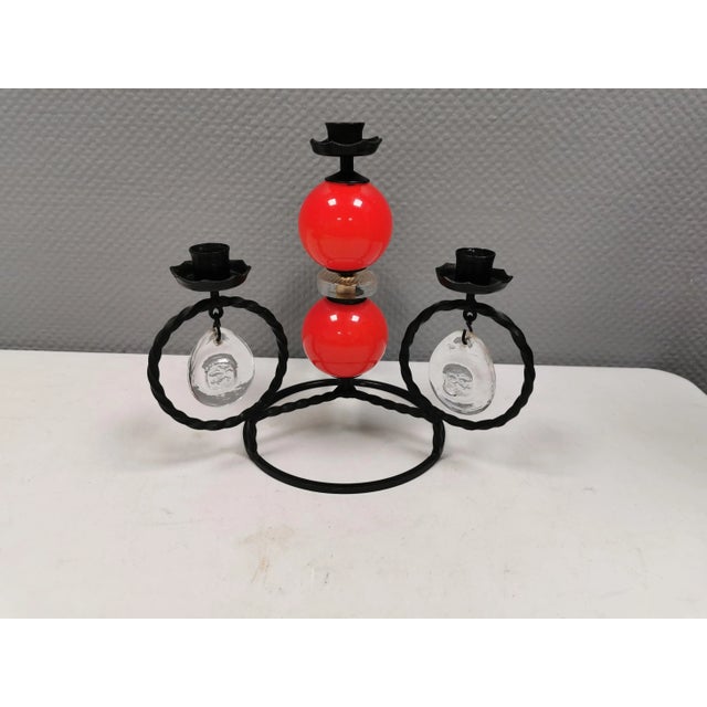 Black Wrought Iron Candleholder by Erik Höglund, 1960s For Sale - Image 8 of 10