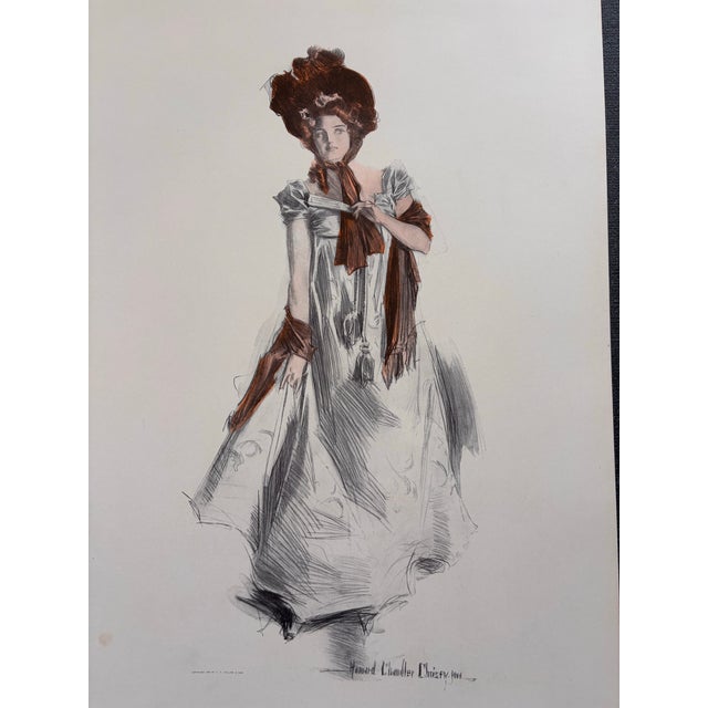 1900 - 1909 A Belle of the Olden Time by Howard Chandler Christy 1908 Chromolithograph For Sale - Image 5 of 7