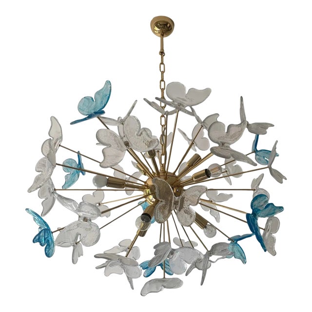 Italian Sputnik Butterfly Chandelier in Murano Glass, Venini Style For Sale
