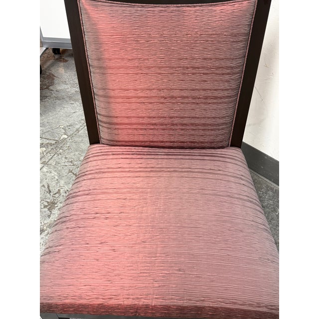 Wood Bright Chair Furniture Lorin Raspberry Red Silk Chair + Lumbar Pillow For Sale - Image 7 of 12